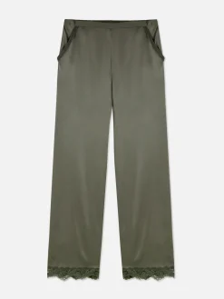 Bas De Pyjama En Satin à Finitions En Dentelle|Primark Clearance