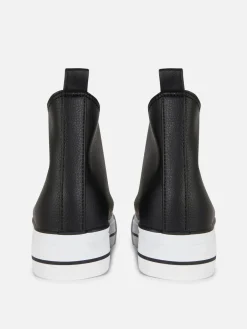 Baskets Montantes Compensées En Simili Cuir|Primark New