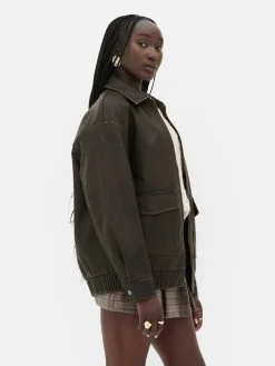 Blouson Bomber En Simili Cuir à Effet Vieilli Rita Ora|Primark New