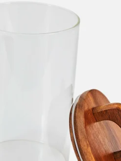 Bocal En Verre Moyen à Couvercle En Bois|Primark