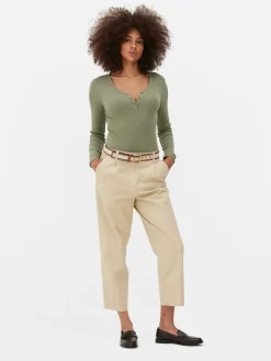 Body Façon T-shirt Boutonné à Manches Longues|Primark Sale