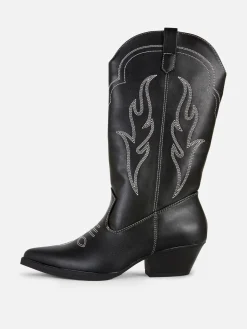 Bottes Santiags En Simili Cuir|Primark Discount