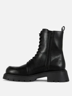Bottines Lacées Avec Empiècement Sur L'embout|Primark New