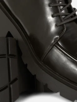 Bottines Lacées Avec Empiècement Sur L'embout|Primark New