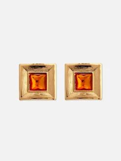 Boucles D'oreilles Carrées à Fausses Gemmes Rita Ora|Primark New