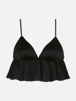 Brassière Triangle Volantée En Satin|Primark Outlet