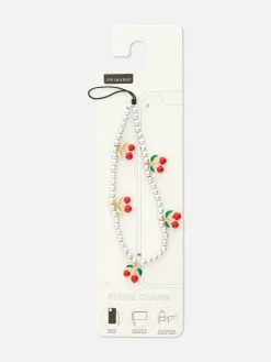 Breloque De Téléphone Cerise à Perles|Primark Hot