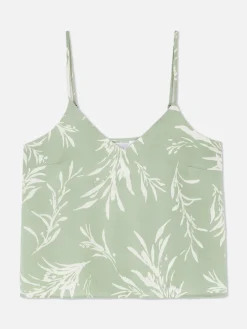 Caraco De Pyjama En Satin à Motif Feuilles|Primark New