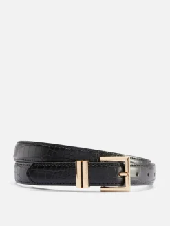 Ceinture à Boucle Carrée Imitation Croco|Primark Outlet
