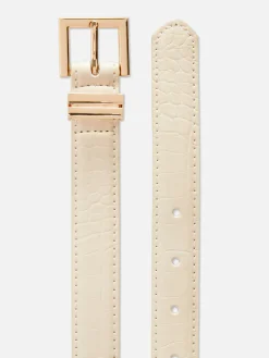 Ceinture à Boucle Carrée Imitation Croco|Primark Discount