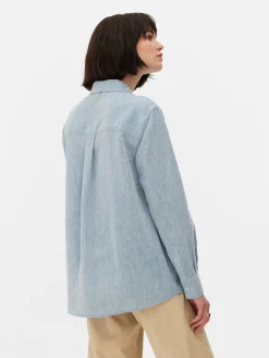 Chemise En Chambray à Manches Longues|Primark Sale