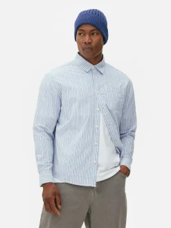 Chemise En Jacquard Rayé à Manches Longues|Primark New