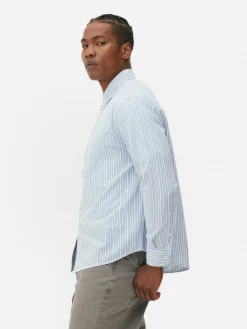 Chemise En Jacquard Rayé à Manches Longues|Primark New