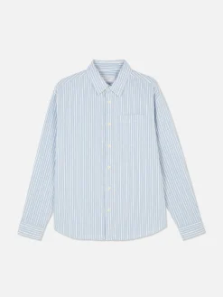 Chemise En Jacquard Rayé à Manches Longues|Primark New