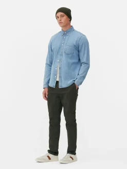 Chemise En Sergé De Coton à Manches Longues|Primark Outlet