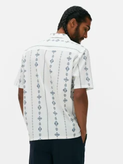 Chemise Froissée à Manches Courtes Et Motif Géométrique|Primark Clearance