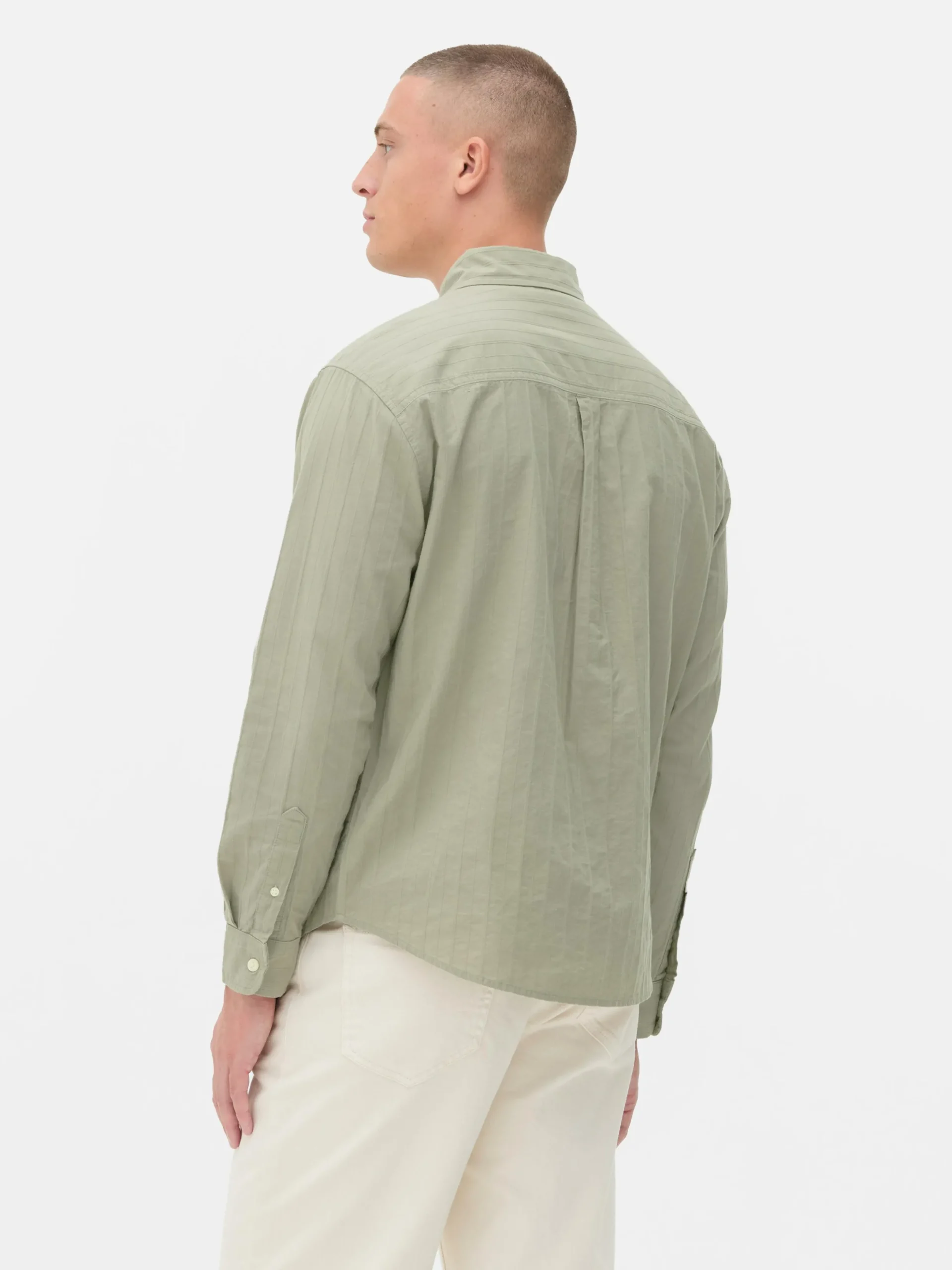 Chemise Jacquard à Manches Longues|Primark Outlet