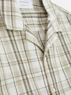 Chemise Texturée à Carreaux Et à Manches Courtes|Primark Hot