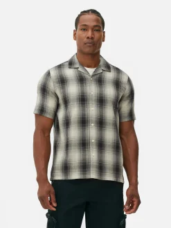 Chemise Texturée à Carreaux Et à Manches Courtes|Primark