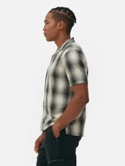 Chemise Texturée à Carreaux Et à Manches Courtes|Primark