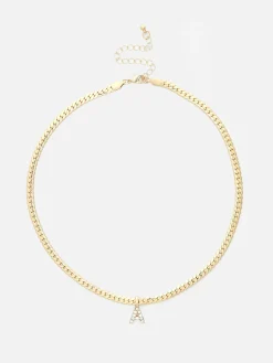 Collier Chaîne Serpent Avec Initiale En Strass|Primark