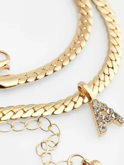 Collier Chaîne Serpent Avec Initiale En Strass|Primark
