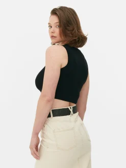 Débardeur Court à Col Ras-du-cou En Maille Côtelée|Primark Outlet