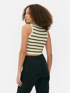 Débardeur Court à Col Ras-du-cou En Maille Côtelée|Primark Outlet