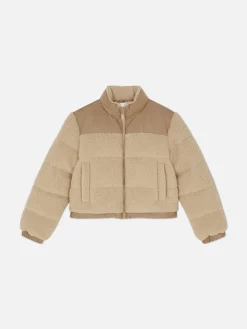 Doudoune Effet Mouton Retourné à Empiècements|Primark Best