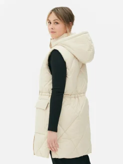 Doudoune Longue Sans Manches à Capuche|Primark Hot