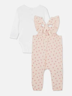 Ensemble Body En Pointelle Et Salopette à Fleurs|Primark Outlet