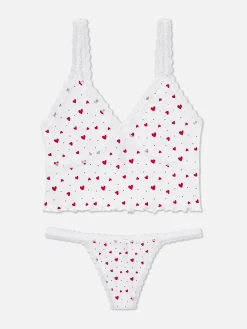 Ensemble Caraco Et String En Pointelle à Motifs Sans Couture|Primark Discount