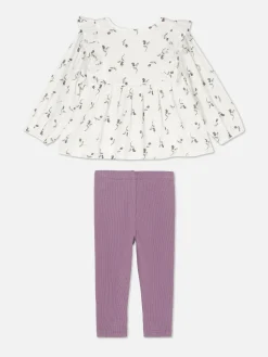 Ensemble Chemisier à Fleurs Et Legging Côtelé|Primark Discount