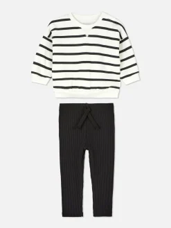 Ensemble Sweat-shirt à Rayures Et Legging Côtelé|Primark Outlet