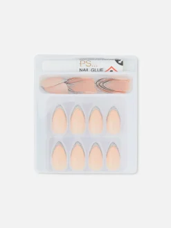 Faux Ongles Brillants Pailletés à Bout Pointu PS...|Primark Hot