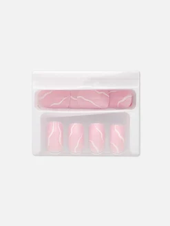 Faux Ongles Carrés Brillants Tourbillon PS...|Primark Sale