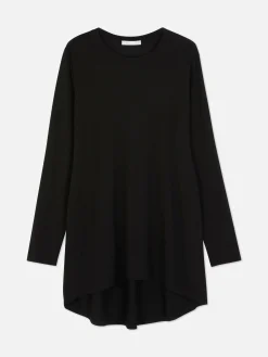 Haut à Manches Longues Et à Ourlet Arrondi|Primark Clearance