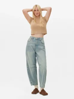 Jean Barrel Effet Vieilli|Primark Sale
