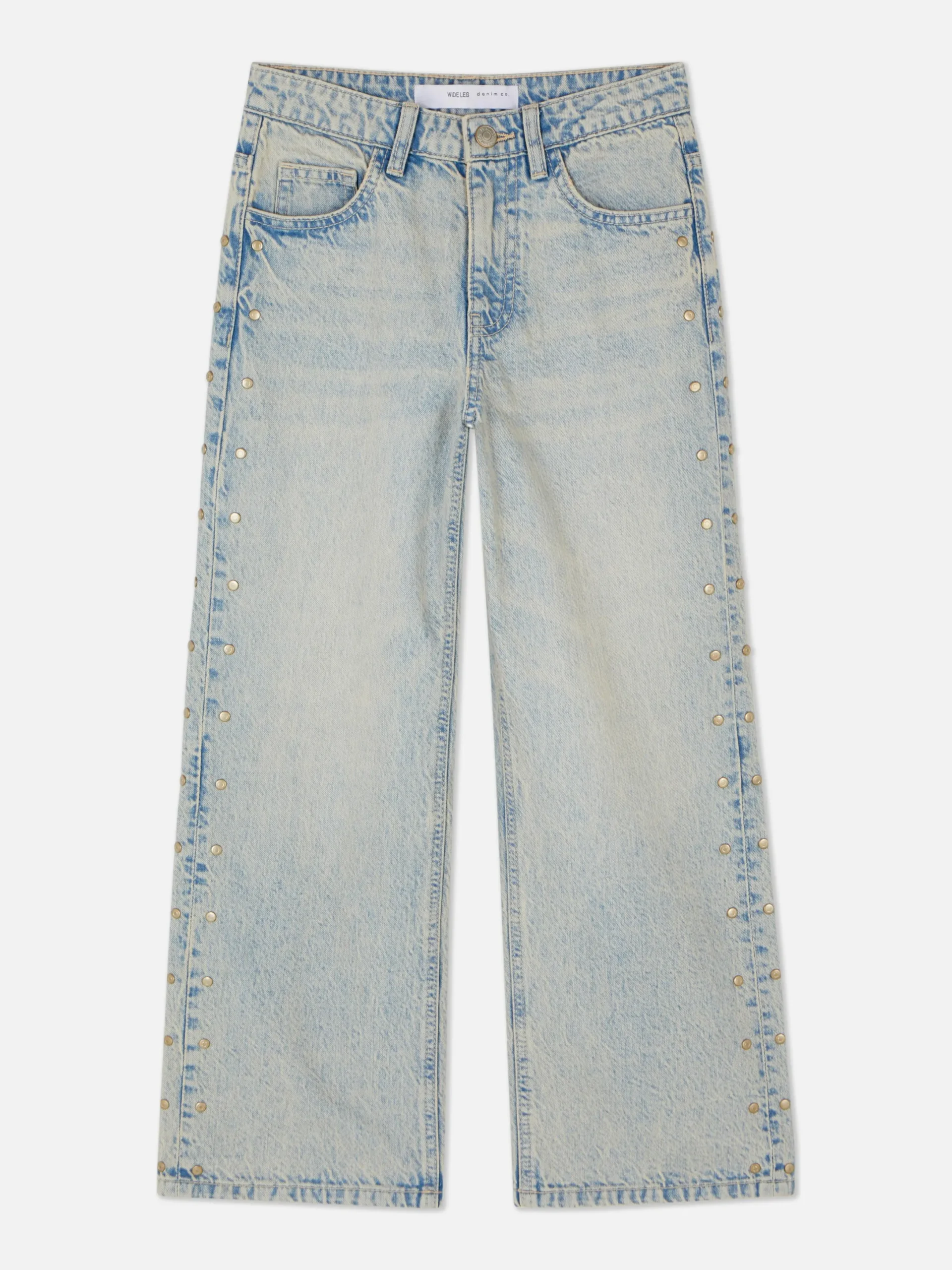 Jean Denim à Effet Vieilli Et Clous|Primark Discount