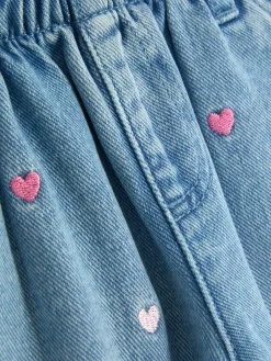 Jean Denim Brodé De Cœurs|Primark