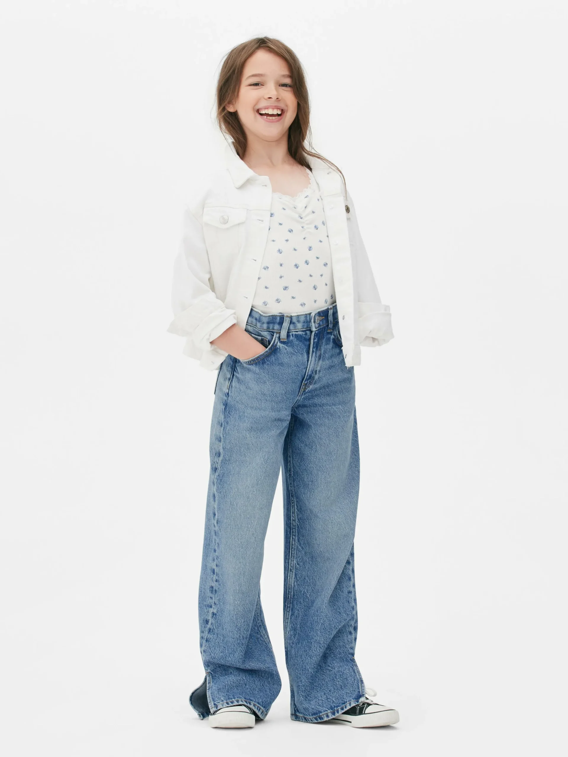 Jean Denim Large Fendu|Primark New