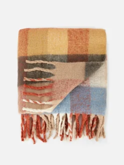 Jeté De Lit à Carreaux En Tissu Brossé|Primark Clearance