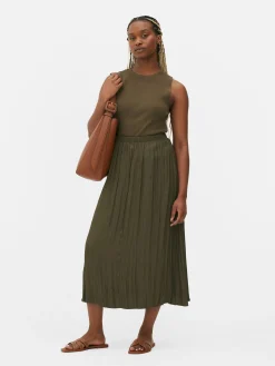 Jupe Mi-longue Plissée En Satin|Primark Online