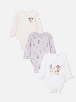 Lot De 3 Bodys à Manches Longues Disney Minnie Mouse Et Ses Amis|Primark Discount