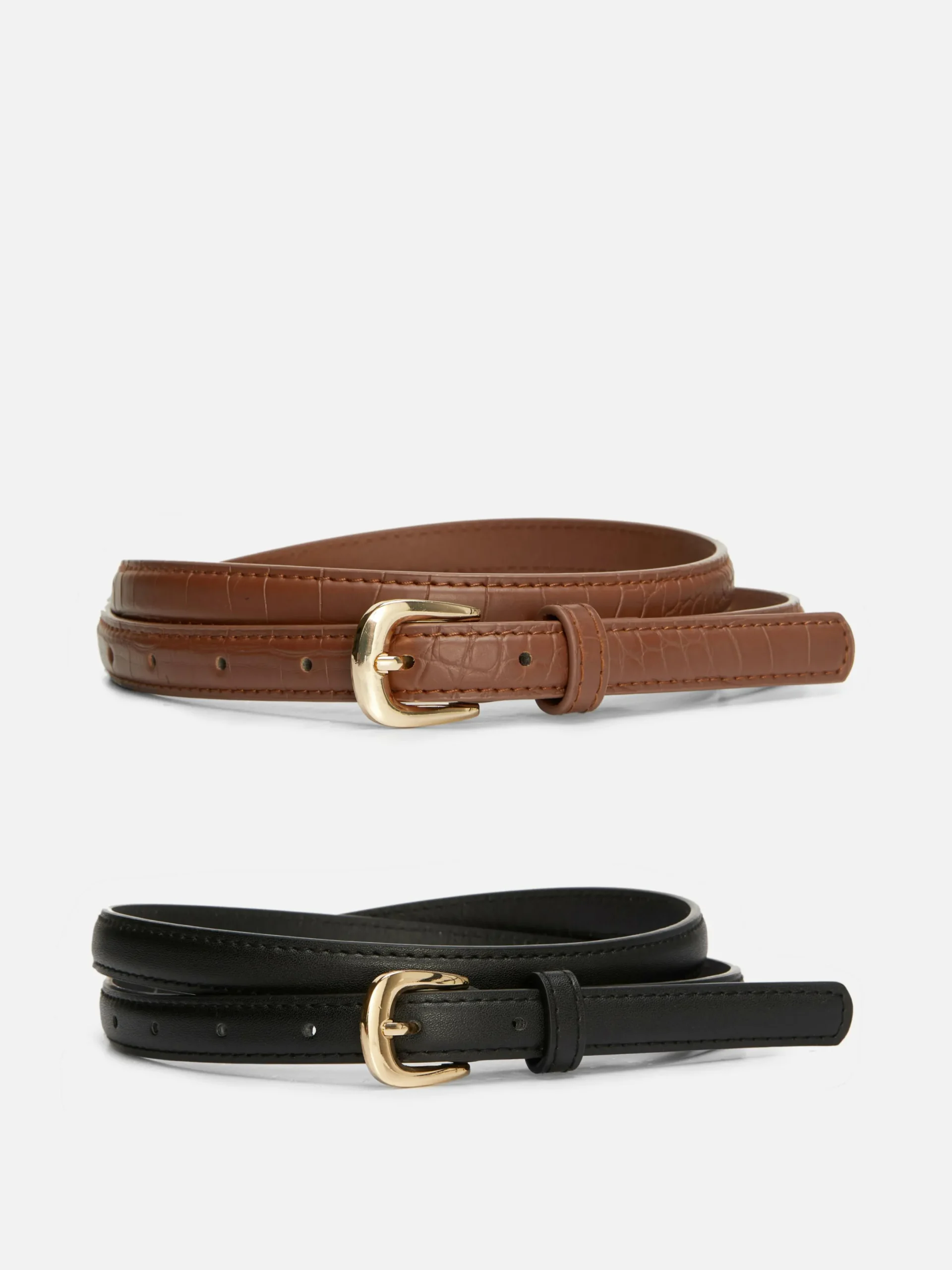 Lot De 2 Ceintures Skinny En Simili Cuir|Primark Outlet