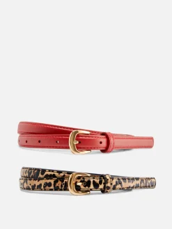 Lot De 2 Ceintures Skinny En Simili Cuir|Primark Online