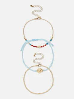 Lot De 3 Chaînes De Cheville à Breloques Coquillage|Primark Hot