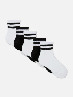 Lot De 5 Paires De Chaussettes Courtes Rayées|Primark New