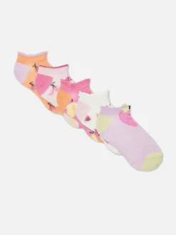 Lot De 5 Paires De Chaussettes Pour Baskets à Motifs Fruits|Primark Sale