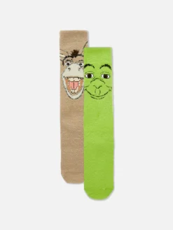 Lot De 2 Paires De Chaussettes Chaudes Shrek|Primark Discount